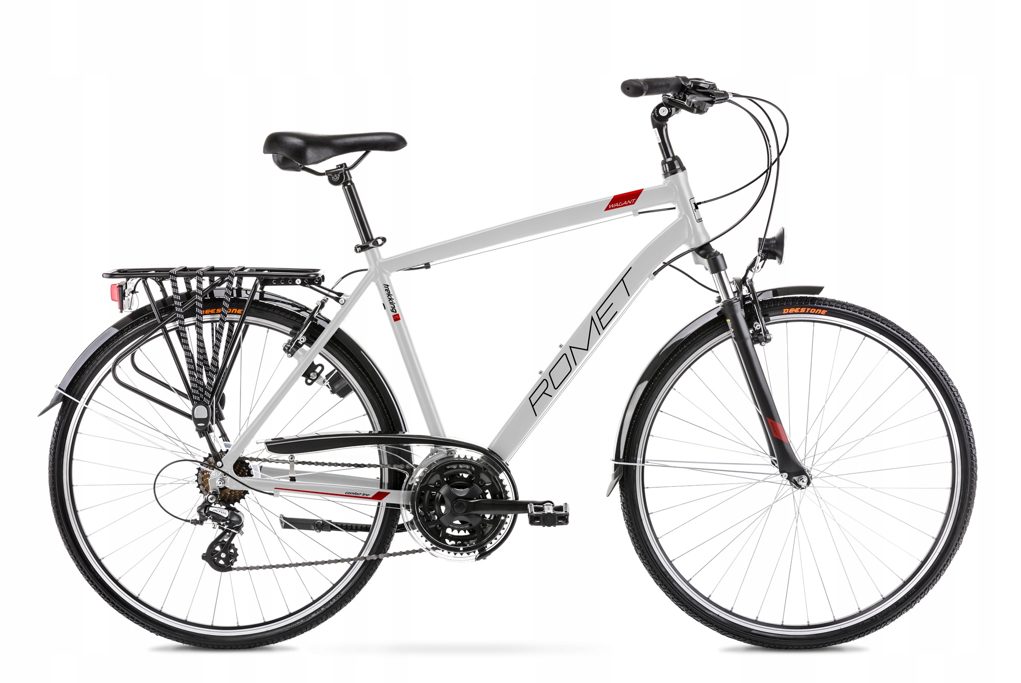 Rower trekkingowy męski Romet Wagant 28 L(21") srebrno-czerwony